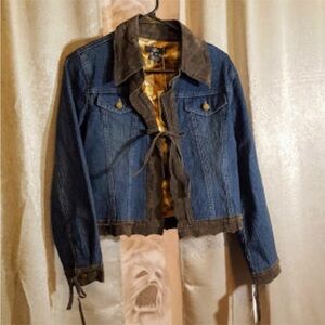 🆕 Luii Denim and Suede Jean Jacket Medium